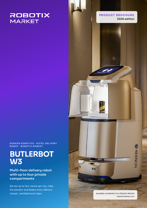 Robot de servicii pentru mai multe etaje Keenon BUTLERBOT W3 – Broșura produsului